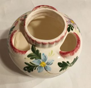 Vintage Floral Decorative Ceramic Bowl Planter? With Lid
