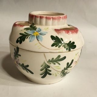 Vintage Floral Decorative Ceramic Bowl Planter? With Lid 2