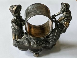 Antique Simpson Hall & Miller Silverplate Kate Greenaway Figural Napkin Ring