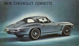 Cars Chevrolet Corvette Sting Ray Sport Coupe Chevrolet Chrome Postcard Vintage