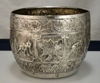 Burmese Repousse Silver Bowl 210g - 57035