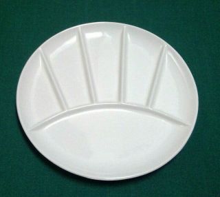 5 Vintage Mid Century Ceramic Divided Fondue Sushi Plates 9” Made in Japan 2