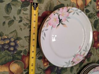 Set Of 6 Vintage Noritake China " Azalea " Hand Painted Dinner Plates 9 3/4 "