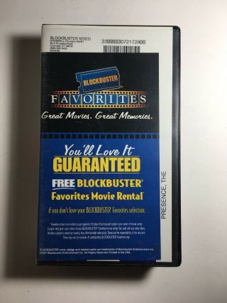 The Presence Vhs Blockbuster Vintage Rental Clam Clamshell