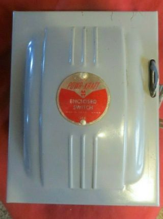 Vintage Powr - Kraft Fuse Panel Enclosed Switch 30a 125/250volt