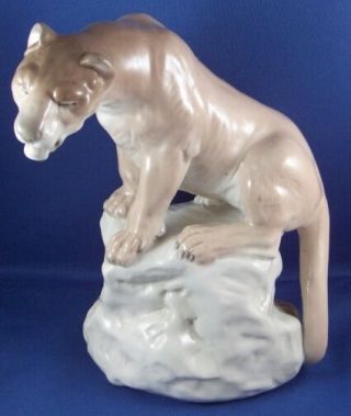 Antique Amphora Porcelain Lioness Figurine Figure Porzellan Loewin Figur Lion