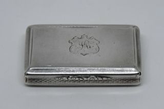 Nathaniel Mills Solid Silver Victorian Snuff Box Birmingham 1841