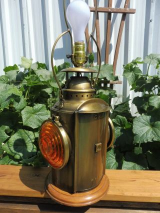 Vintage Cnr Canadian National Railway Table Lamp Piper Lantern Only A Few Made