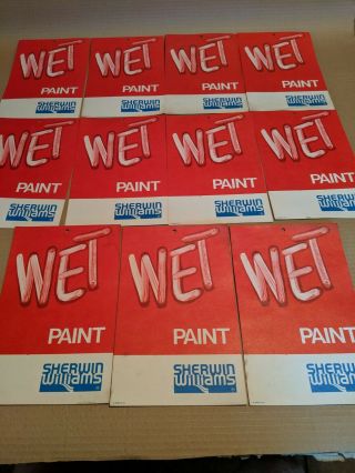 Vintage Sherwin Williams Wet Paint Cardboard Sign