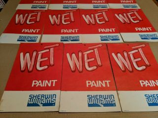 Vintage Sherwin Williams Wet Paint Cardboard Sign 3