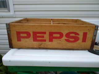 Vintage Pepsi Cola Wood Soda Pop Carrier Crate Box.  Buffalo,  Ny.  Nice&clean.