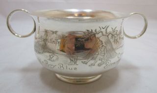 Smart Antique George V Sterling Silver Christening Bowl,  “little Boy Blue”,  197g