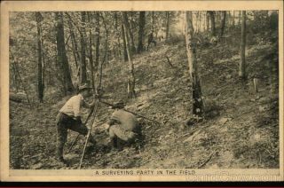 Philadelphia,  Pa A Surveying Party In The Field Pennsylvania Postcard Vintage