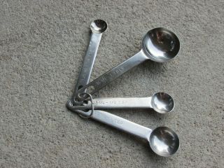 Vintage Farberware Round Measuring Spoons Nesting Set On Ring Stainless