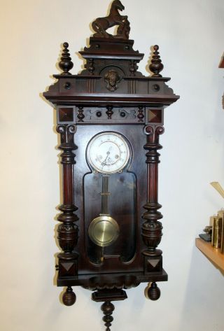 Antique Wall Clock Chime Clock Regulator 19th century GUSTAV BECKER SILESIA 2
