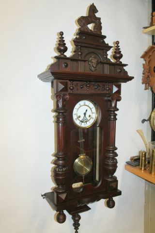 Antique Wall Clock Chime Clock Regulator 19th century GUSTAV BECKER SILESIA 3