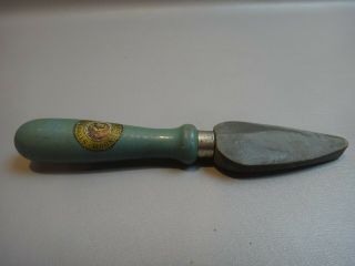 Vintage Niagara Falls Carborundum Knife Sharpener W/green Wooden Handle