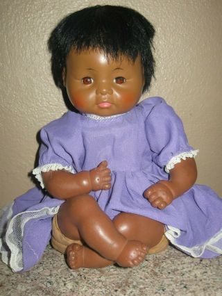Vintage 13 " Black Baby Dear One Doll - Clone? African American