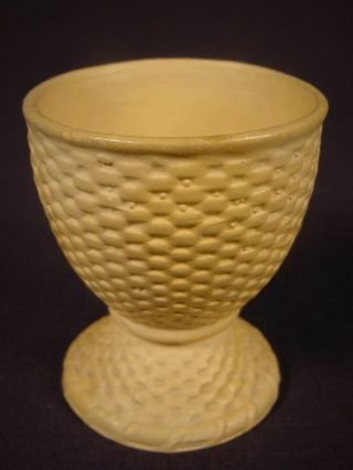 Rare Antique 1800s Signed Egg Cup 2 Yellow Ware Cane Caneware