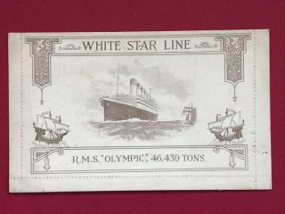White Star Line R.  M.  S.  " Olympic " Menu Letter Card September 20th 1931.