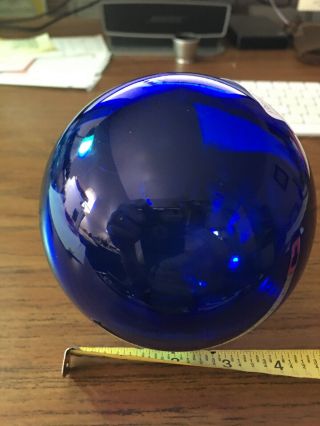 Vintage Cobalt Blue Glass Target Ball