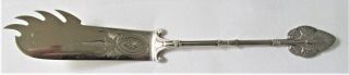 Antique Rare Gorham Lotus Sterling Silver Cheese Knife Bright Cut 7 3/4 " Ex - Cond