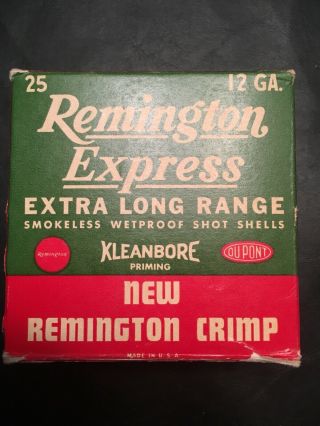 Remington Express Extra Long Range 12 Ga.  Empty Shotgun Shell Box