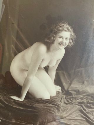 Framed Photograph Vintage 1920’s Nude Woman