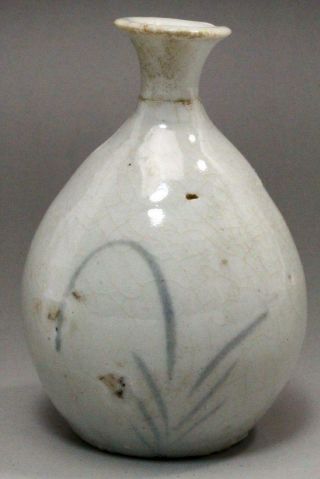 It01 Japanese Antique Early Imari Blue And White Pottery Tokkuri Vase Arita