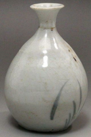 IT01 Japanese Antique Early Imari Blue and white pottery Tokkuri vase arita 3