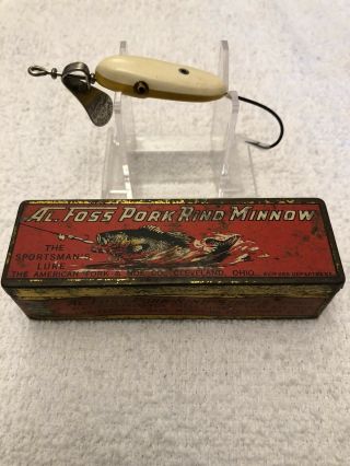 Vintage Al Foss Oriental Wiggler 3 Fishing Spinning Lure & Box