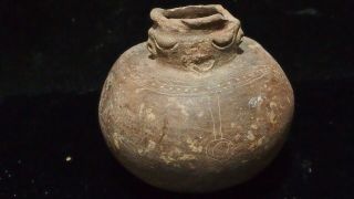 Antique Mississippian Human Face Drinking Vessel Pottery Jug
