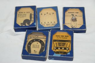 5 Vintage A.  C.  Gilbert Co.  Hand Held Skill Games.