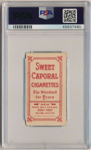 WILDFIRE SCHULTE 1909 - 11 T206 Sweet Caporal Tobacco Back View PSA 3.  5 VG,  CUBS 2