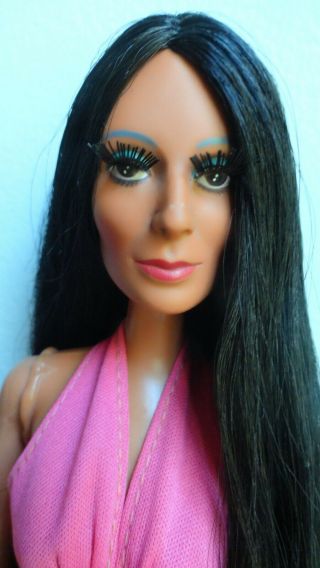Vintage 1975 Mego Cher 12” Doll - Pink Bob Mackie Dress & Heels Tlc