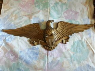 Vintage Sexton 27” Cast Metal American Eagle Wall Plaque Wall Hanging Usa