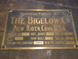 The Bigelow Co Vintage Brass Building Sign Plaque Haven Connecticut