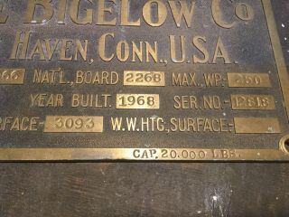 The Bigelow Co Vintage Brass Building Sign Plaque Haven Connecticut 2