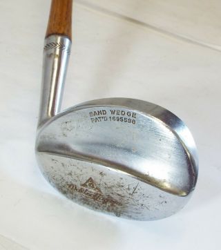 Rare Antique Walter Hagen Concave Wood Shaft Sand Wedge Golf Club All