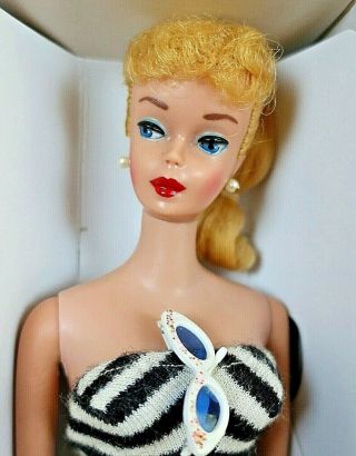 5 Vintage Barbie Blond Ponytail Ss Bklt Glasses Std Repr Box No Green Bin