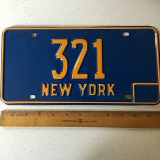 1966 66 - 1973 73 York Ny License Plate 321 Low Three Digit Nos Single