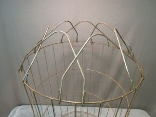 Antique Wire Laundry Basket - vintage folding hamper farmhouse rustic decor 2