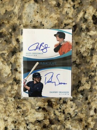 2017 Immaculate Auto Of Alex Bregman & Dansby Swanson 5 Of Only 25 Limited