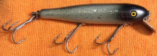 Vintage Pflueger Mustang Heavy Duty Musky Wood Fishing Lure With Glitter