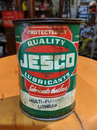 Vintage Jesco Multi Purpose Lithium Grease 1 Pound All Metal Can