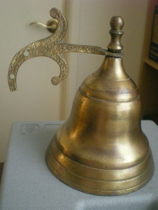 Old Vintage Or Antique Brass Ship Bell 6,  5  Tall 5  Diameter