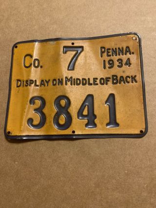 1934 Pennsylvania Tin Hunting License Co.  7