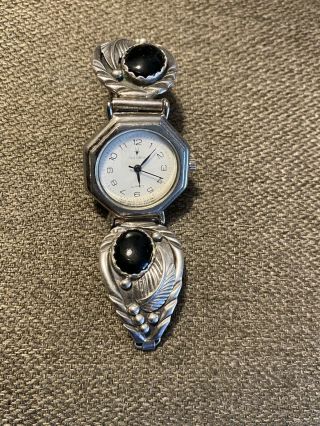Native American Vintage Sterling Silver 925 The Oryx Watch Signed V B