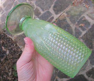 Wonderful Northwood Corn Vase Antique Carnival Glass Iridescent Art Ice Green