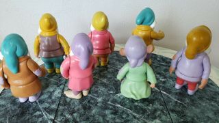 Vtg Disney Snow White ' s Seven Dwarfs 5 - 1/2 - 6 - 1/2” Vinyl Plastic Figures Set of 7 2